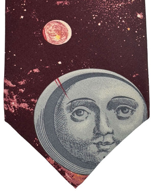 Fornasetti Tie Maroon Apollo - Wide Necktie