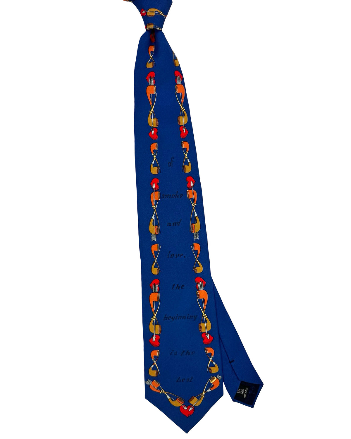 Fornasetti Tie navy Amore E Fume Design - Wide Necktie