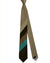 Gene Meyer Necktie Olive Aqua Stripes - Hand Made In Italy