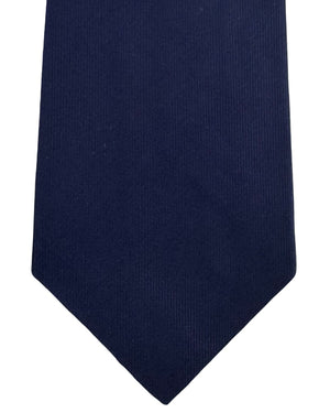 Gene Meyer Tie Navy Solid with Multicolor Block Accents - Hand Made In Italy
