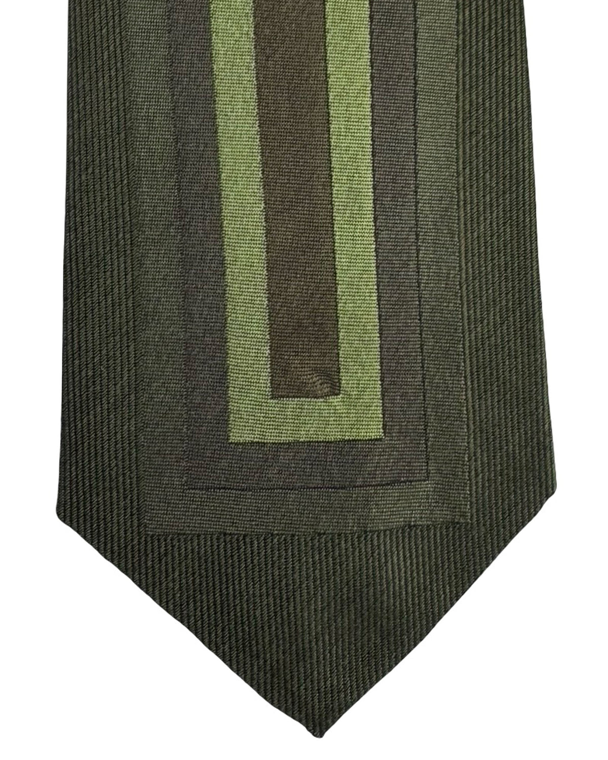 Gene Meyer Tie Green Design - Hand Made In Italy SALE