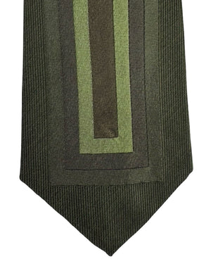 Gene Meyer Tie Green Design - Hand Made In Italy SALE
