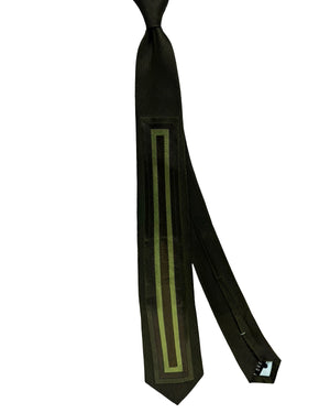 Gene Meyer Tie Green Design - Hand Made In Italy