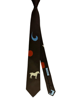 Gene Meyer Tie Novelty Horse Design  Hand Made In Italy