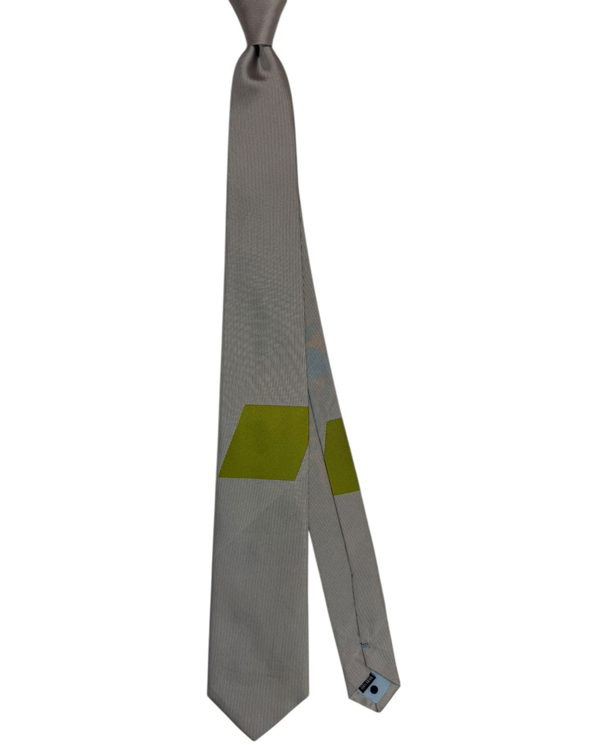 Gene Meyer Tie Gray Olive Design - Hand Made In Italy