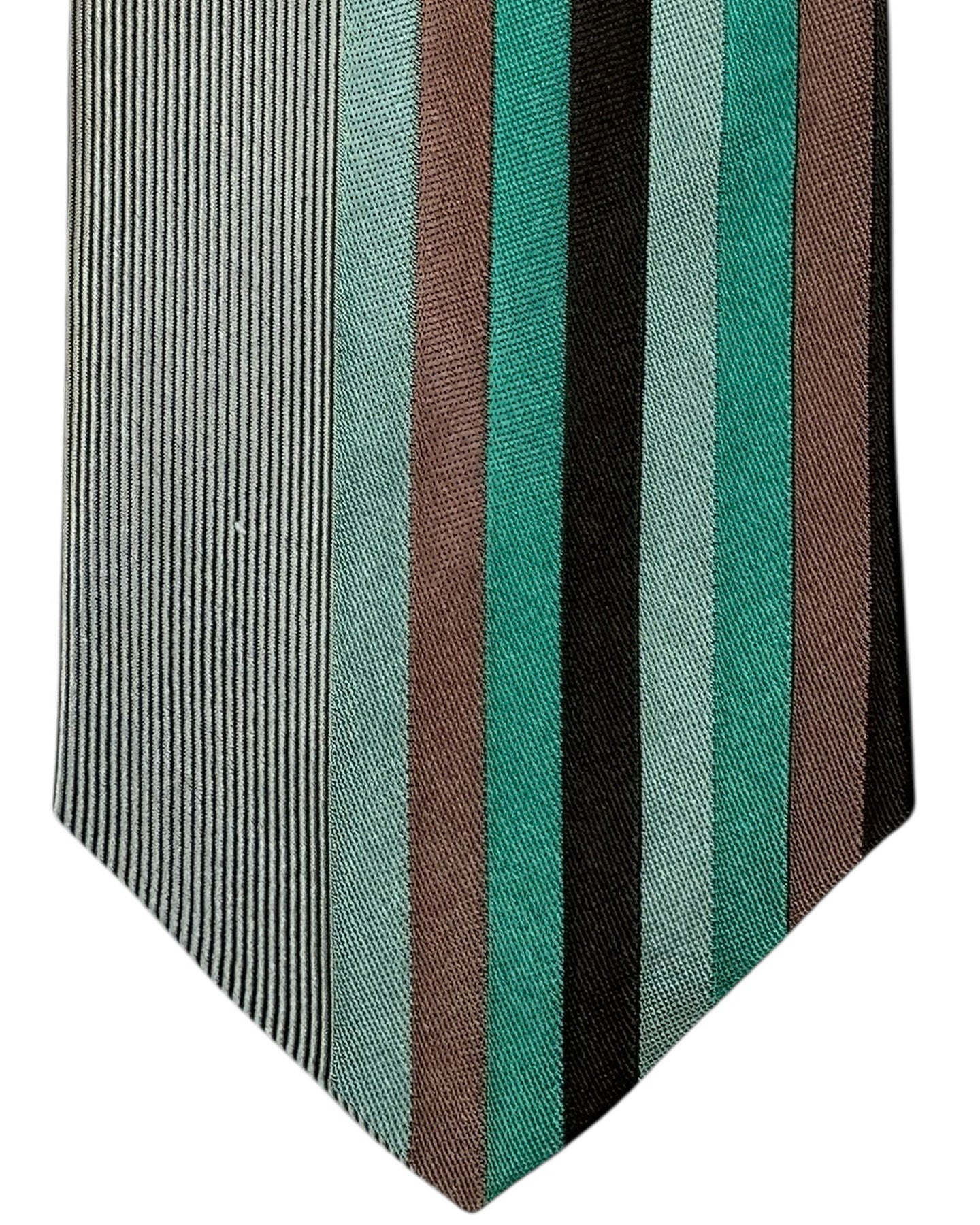 Gene Meyer Tie Gray Green Design - Hand Made In Italy