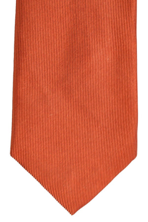 Gene Meyer Tie Orange Brown Navy Gray Geometric
