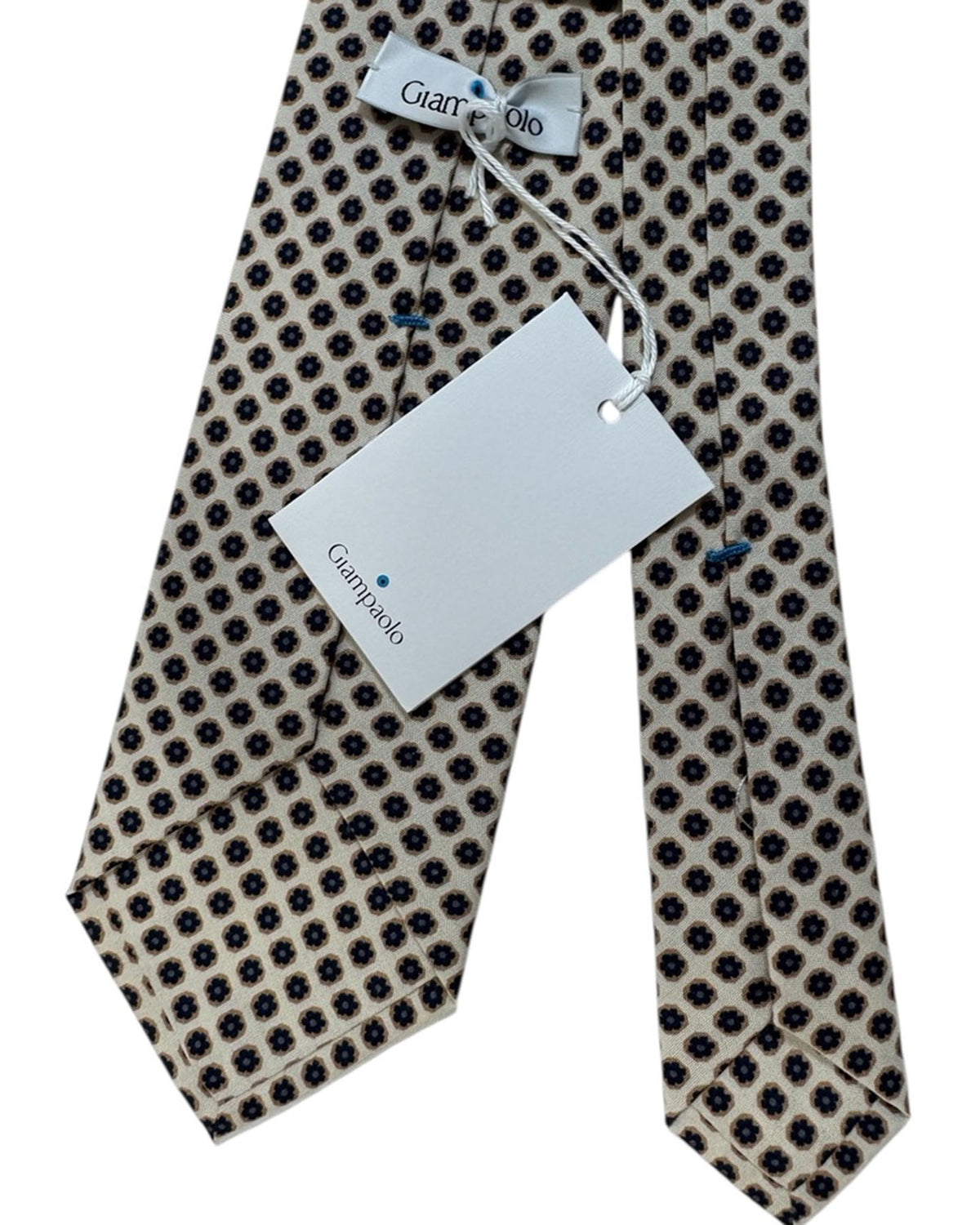 Giampaolo Tie Beige Floral Medallion - Hand Made In Italy SALE