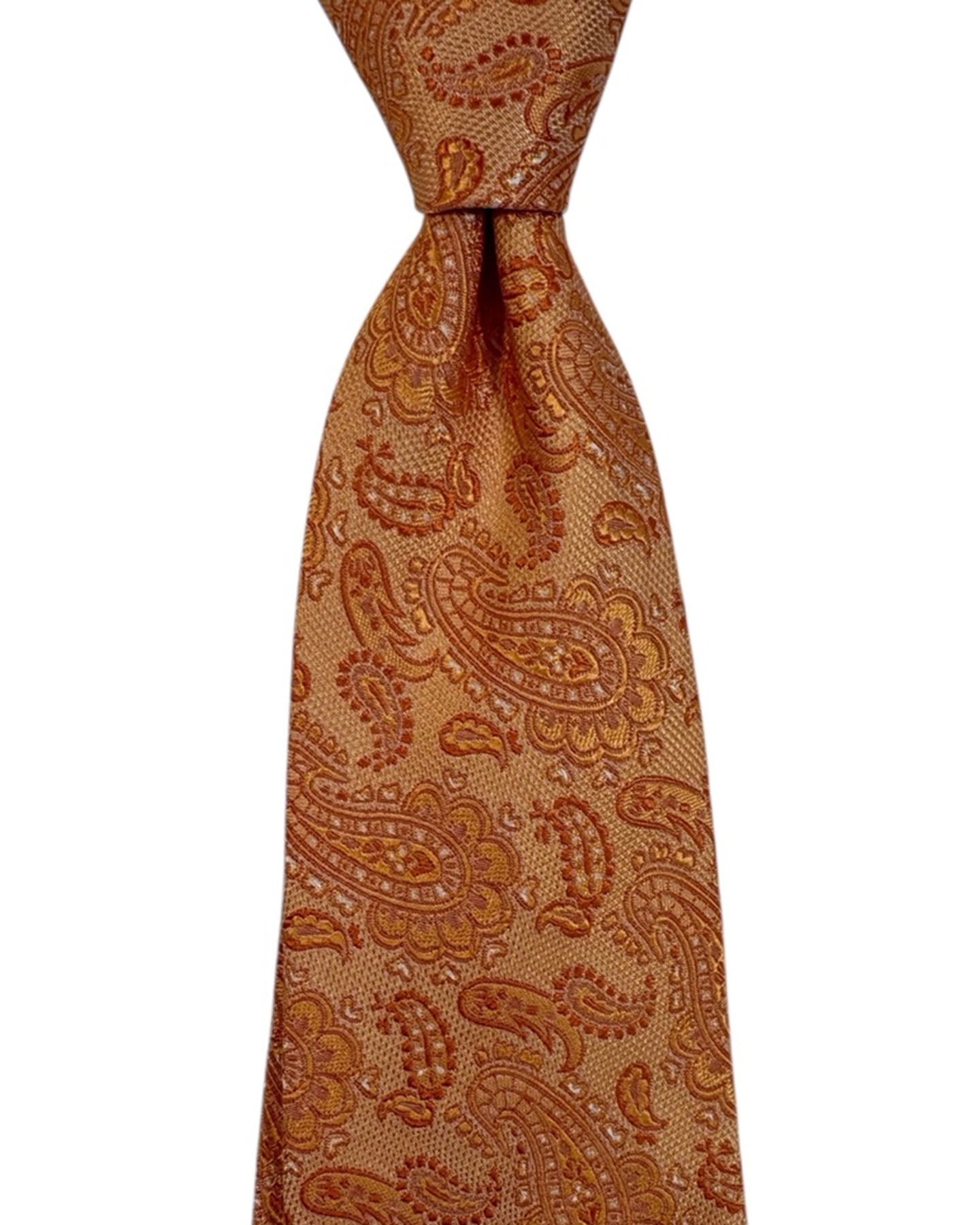 Giampaolo Tie Peach-Orange Paisley - SartorialSALE
