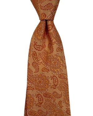 Giampaolo Tie Peach-Orange Paisley - SartorialSALE