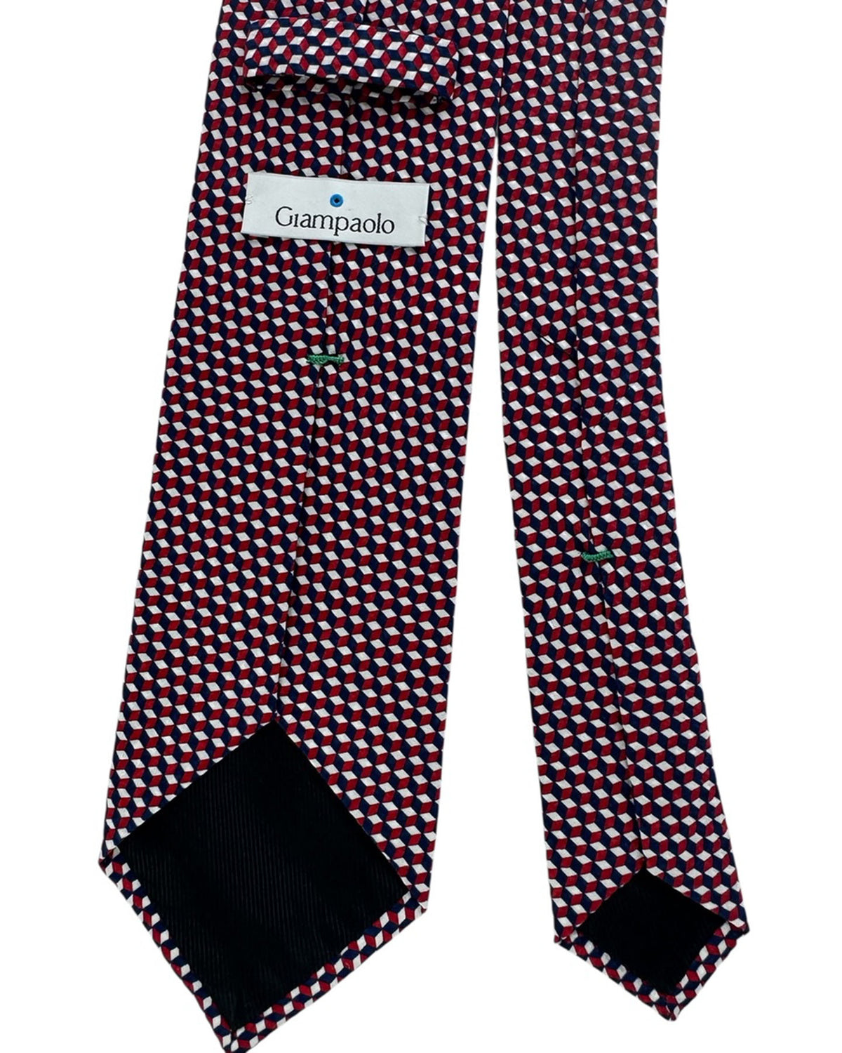 Giampaolo Tie Red, White and Blue Cube Illusion - Sartorial SALE