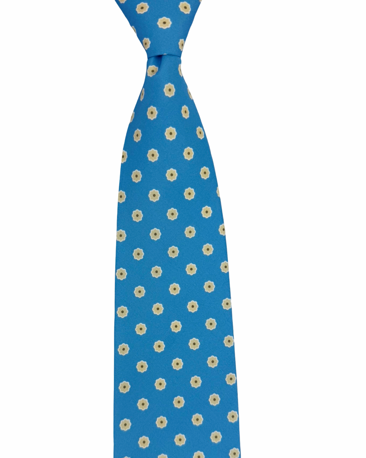 Giampaolo Silk Tie Blue Beige Mini Flowers