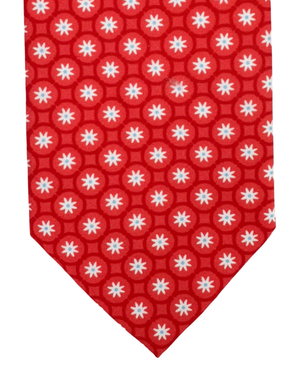 Giampaolo Silk Tie Red White Blue Mini Circles and Stars