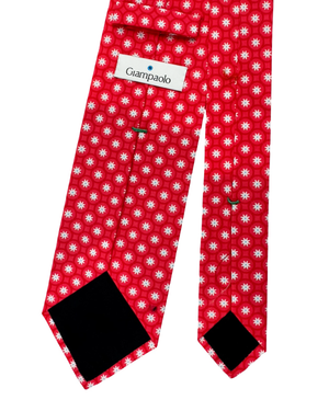 Giampaolo Silk Tie Red White Blue Mini Circles and Stars