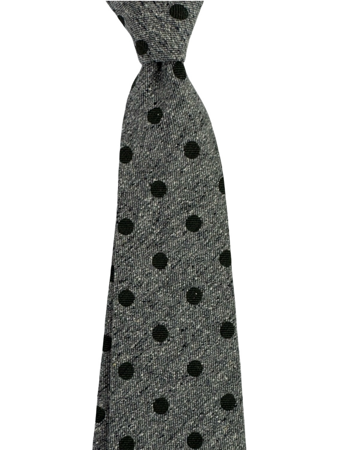 Giampaolo Silk Tie Grey Black Polka Dots