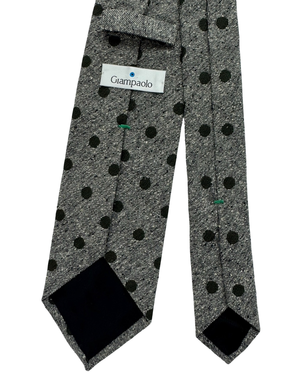 Giampaolo Tie Gray Black Polka Dots
