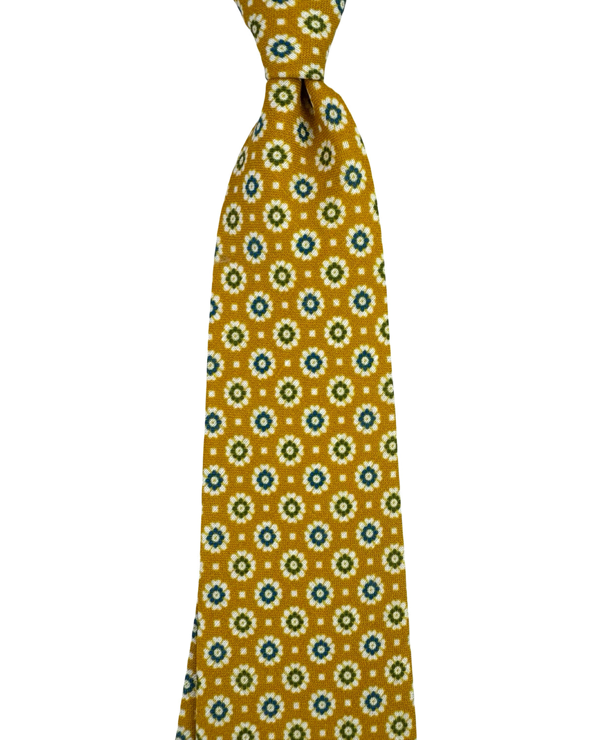 Giampaolo Linen Tie Orange-Olive Geometric - Sartorial SALE