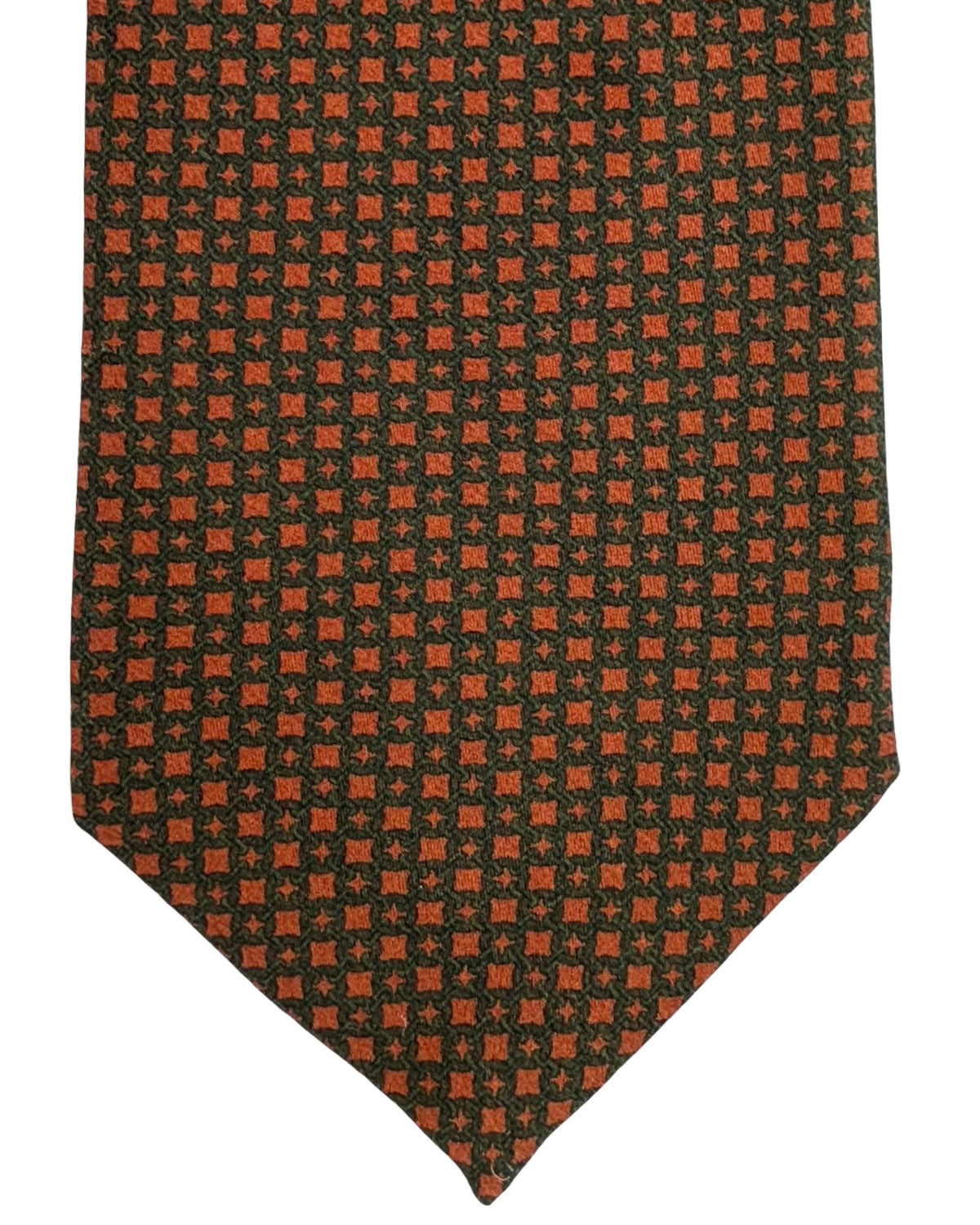 Giampaolo Silk Tie Rust Brown Geometric