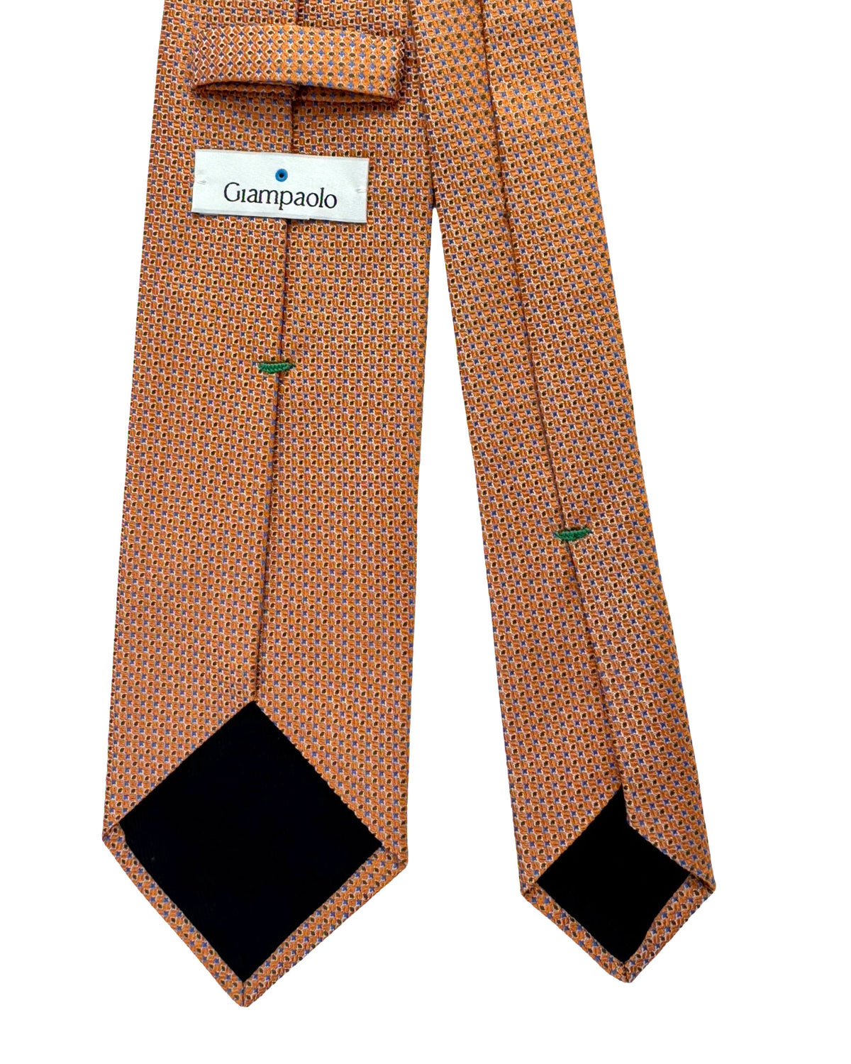 Giampaolo Silk Tie Orange Royal Blue Silver