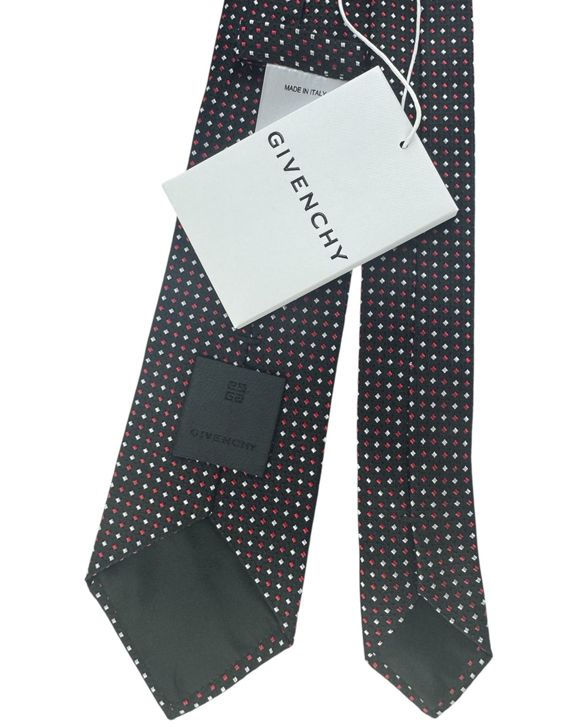 Givenchy Tie Black With Red Diamond Dots
