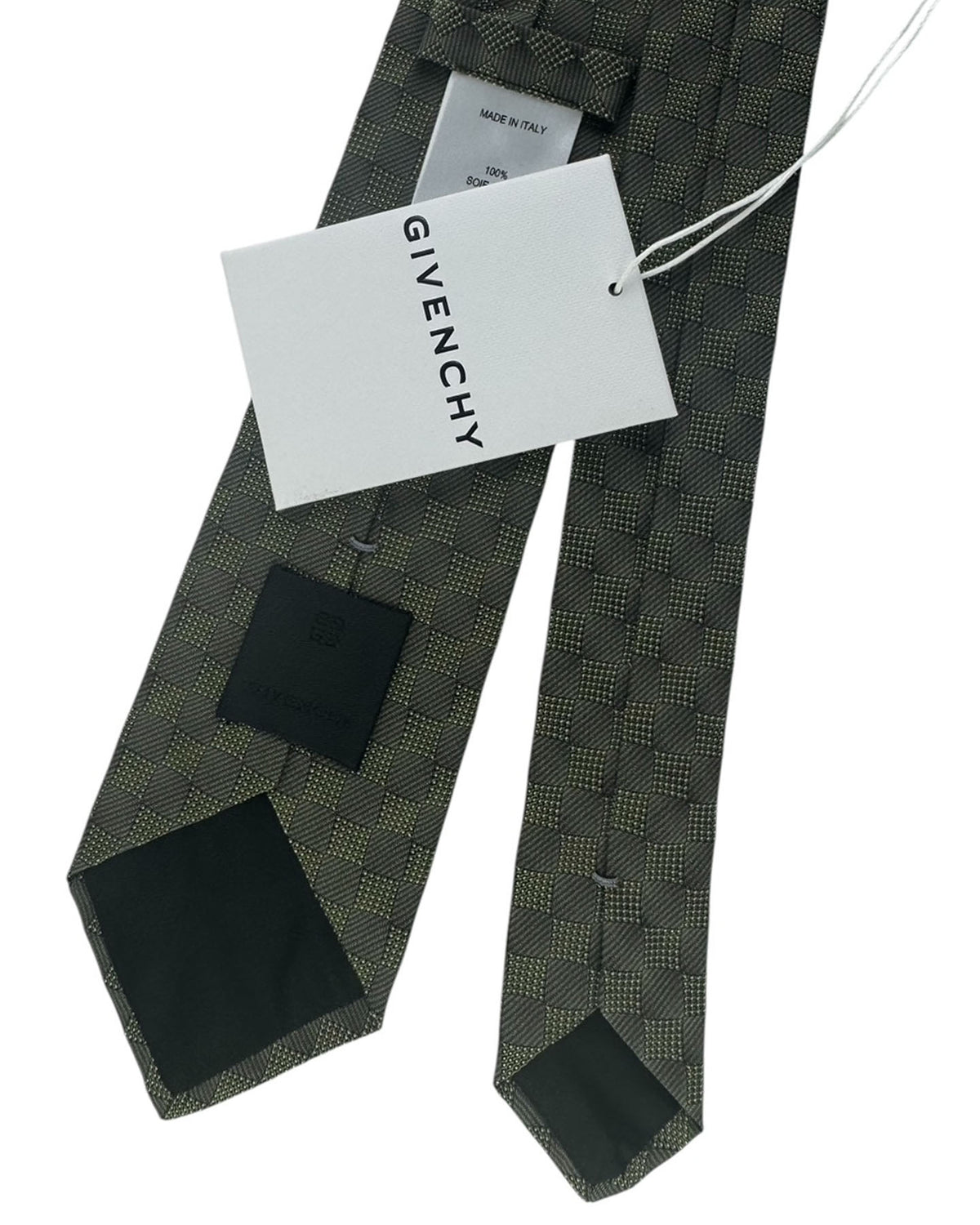 Givenchy Tie Green Checkerboard Texture