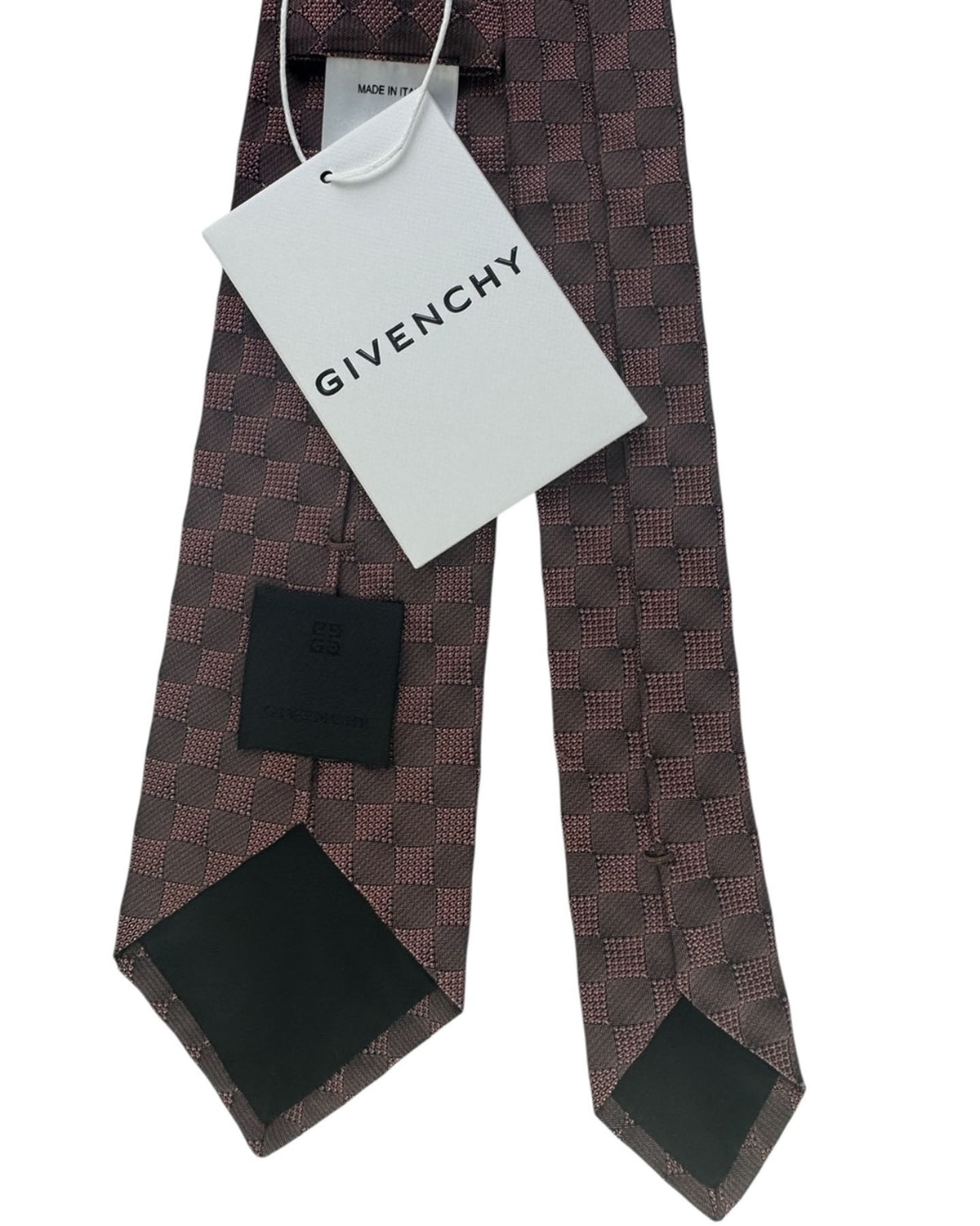 Givenchy Tie Brown Damier Design