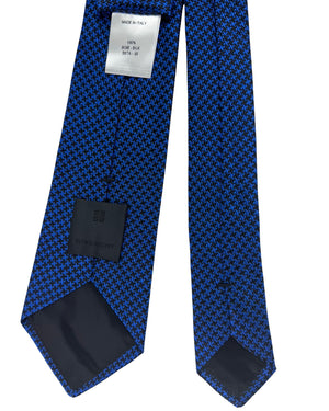 Givenchy Tie Royal Blue And Black Micro Geometric Pattern