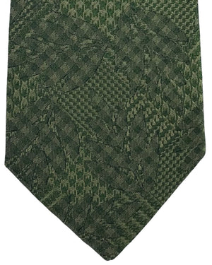 Givenchy Tie Forest Green Tonal Patchwork Pattern