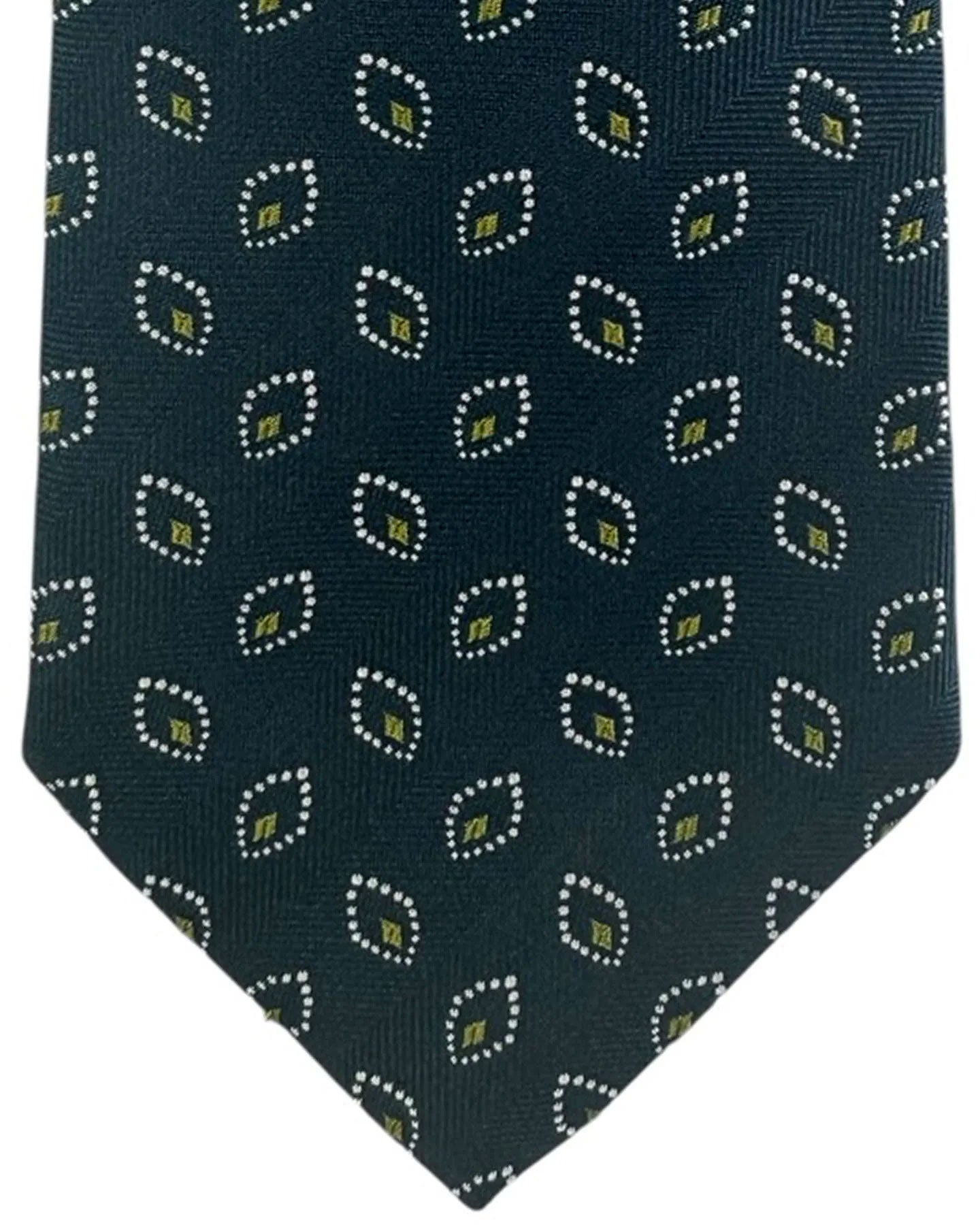 Givenchy Tie Dark Green Silver Olive Diamonds