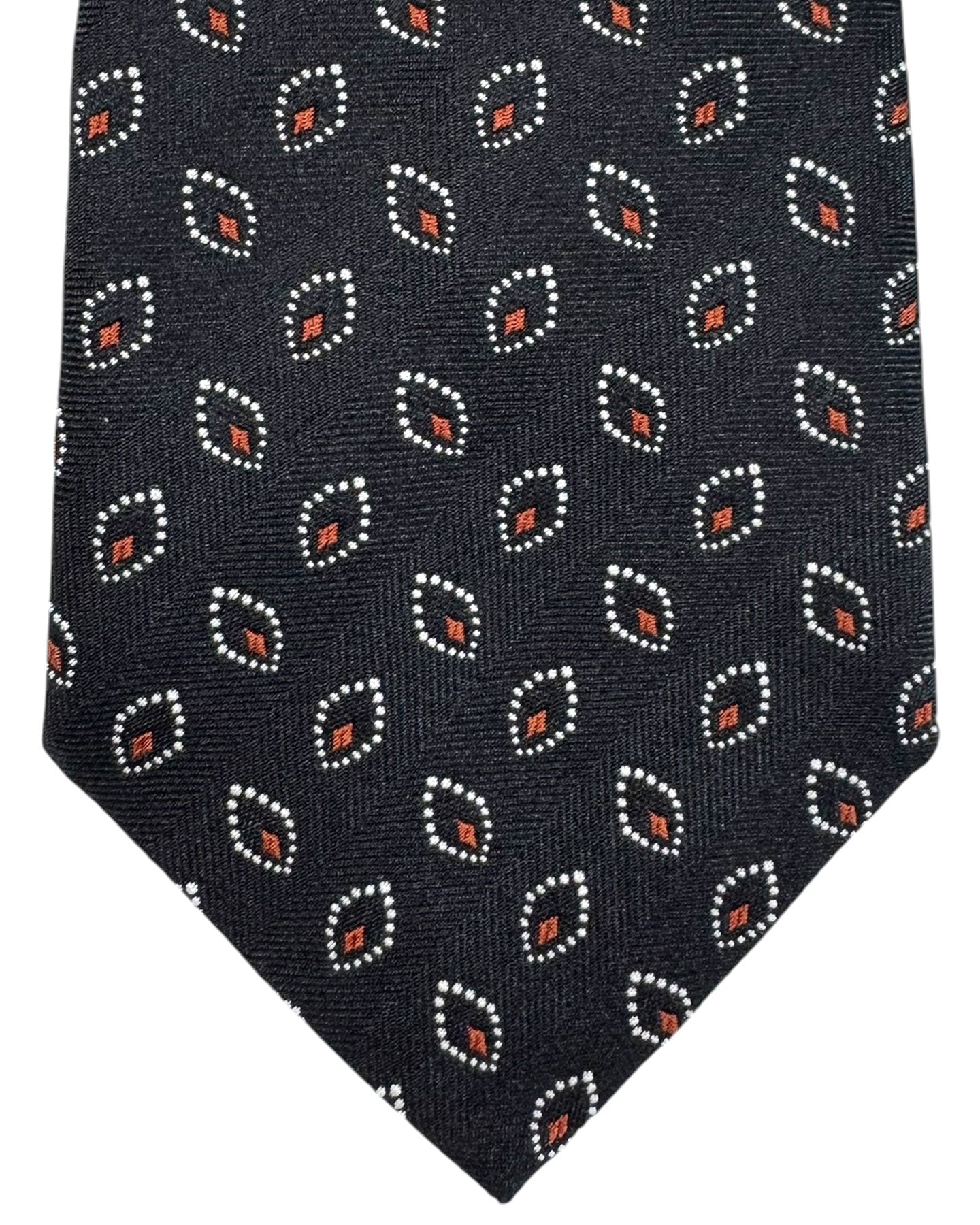 Givenchy Silk Tie Black Red Silver Geometric