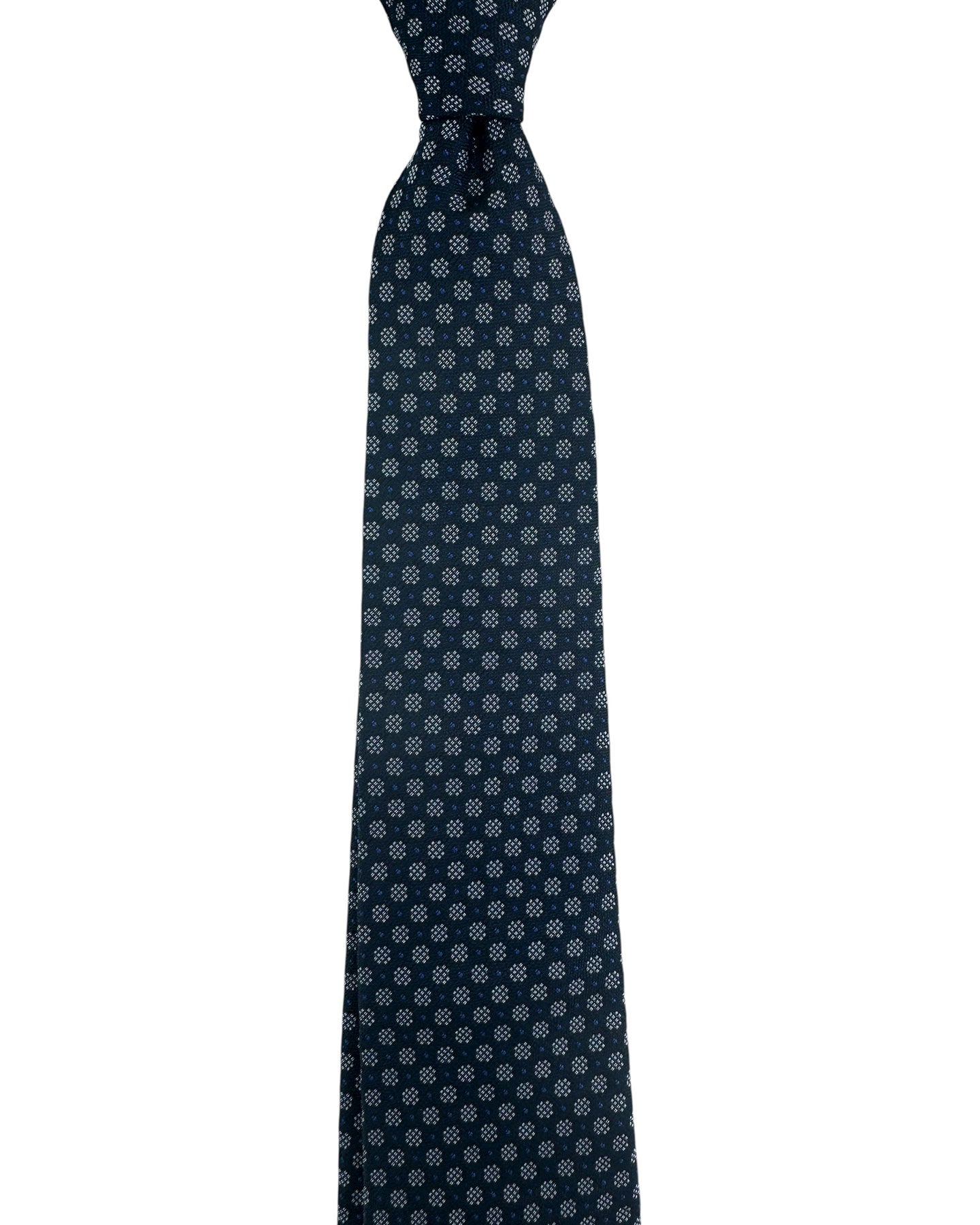 Givenchy Tie Black Midnight Blue Silver Dotted Design