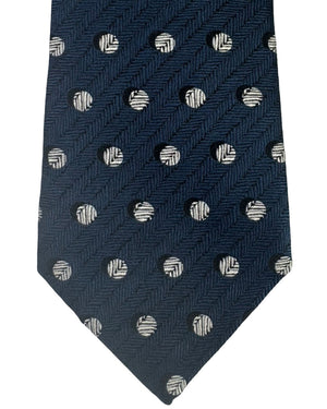 Givenchy Silk Tie Midnight Blue Polka Dots