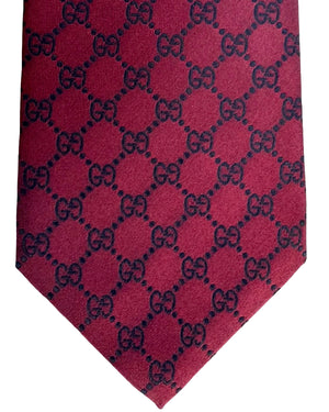 Gucci Tie GG Pattern Bordeaux