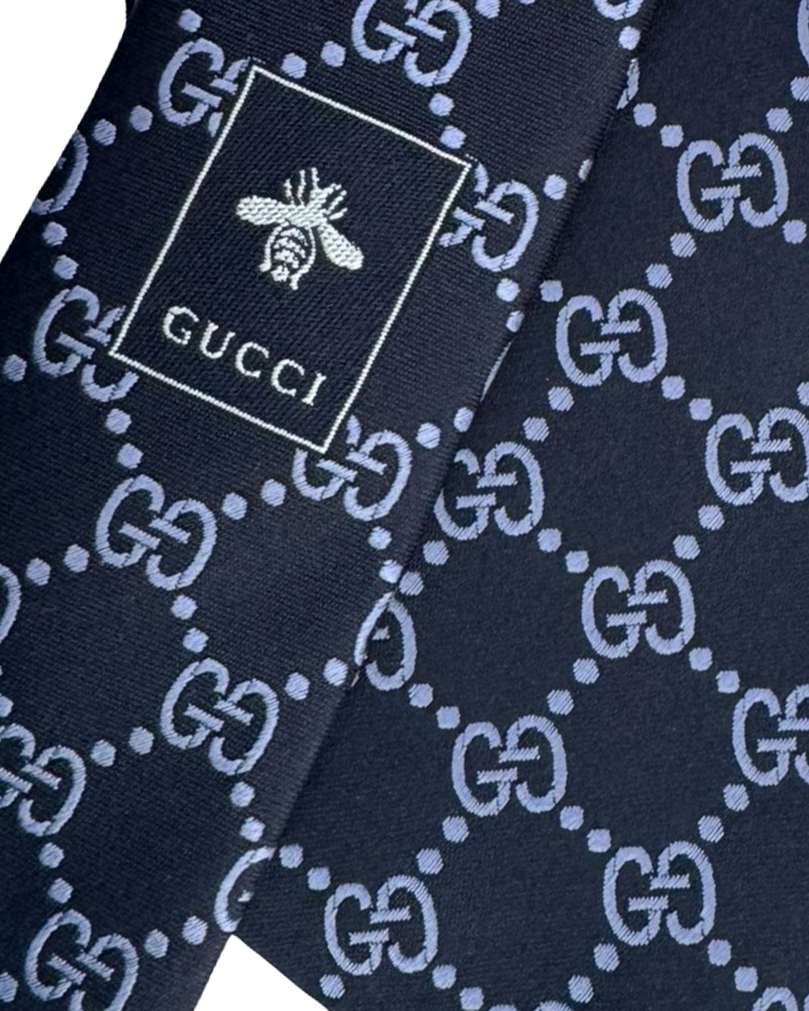 Gucci Tie GG Pattern Navy Blue