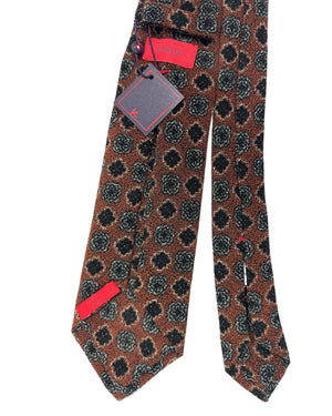 Isaia Sevenfold Tie Brown Gray