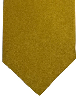 Isaia Sevenfold Tie Yellow Solid Textured