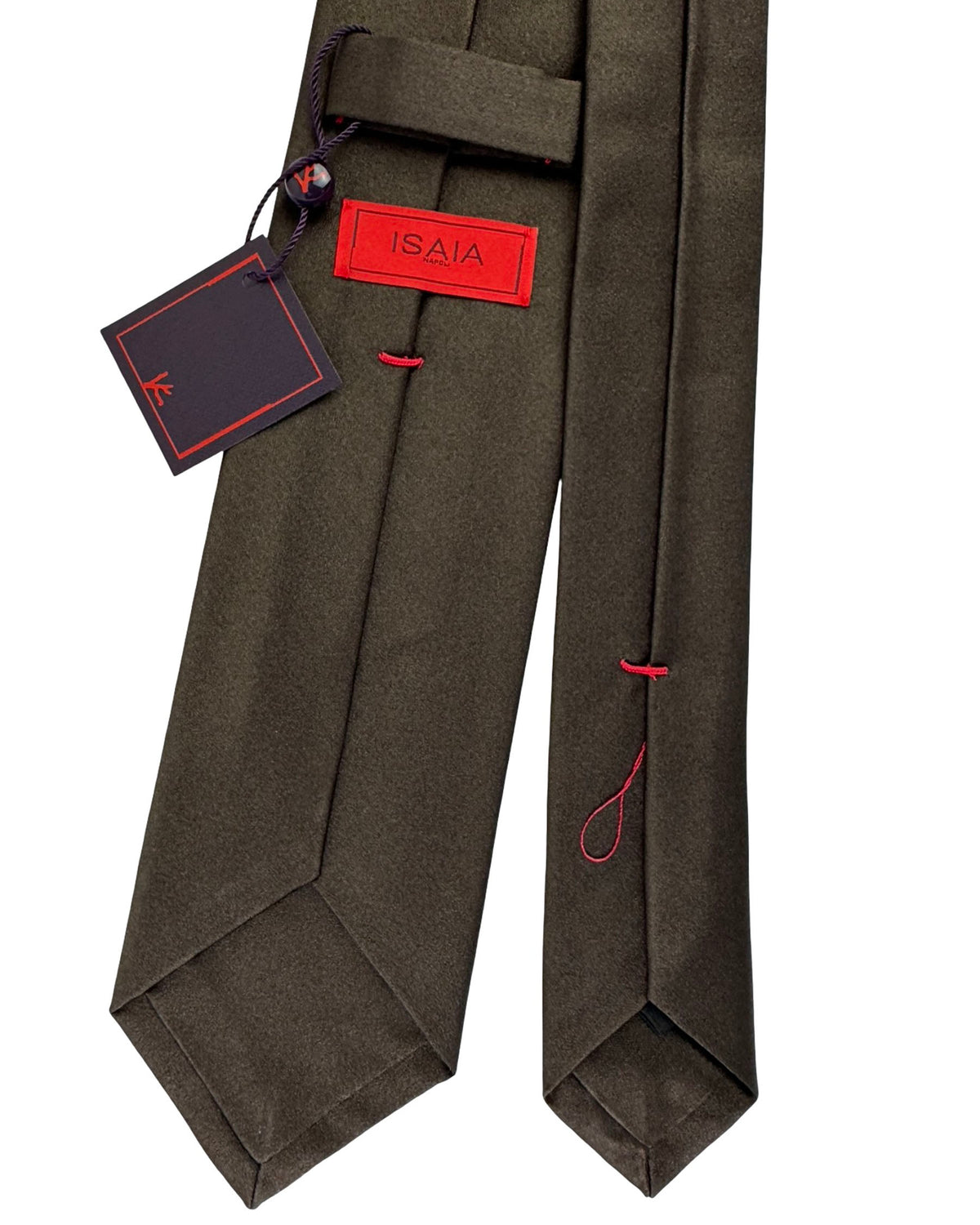 Isaia Sevenfold Tie Dark Brown 