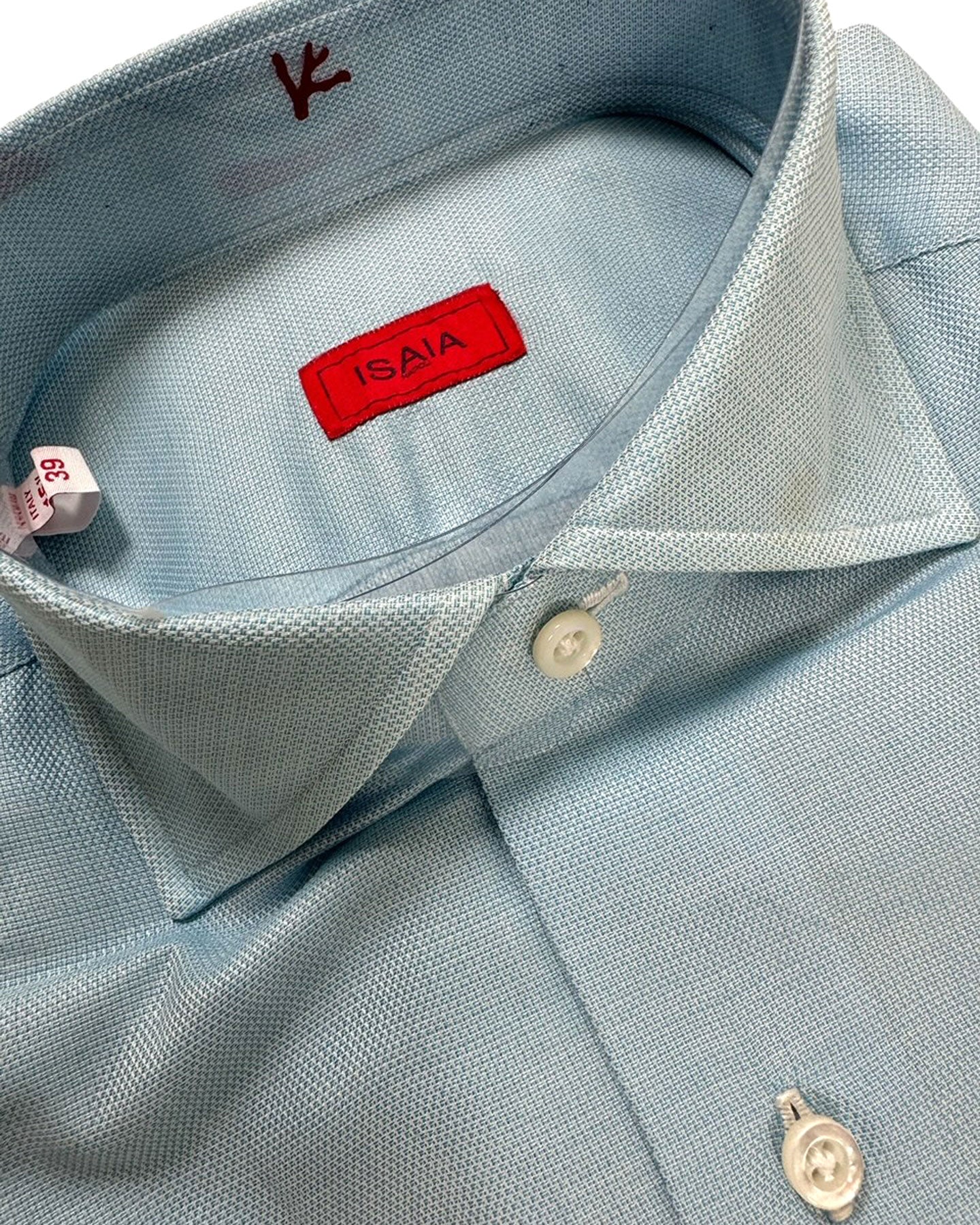 Isaia Shirt Light Blue 39 - 15 1/2 Regular Fit