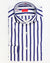 Isaia Dress Shirt White Navy Bengal Stripes 