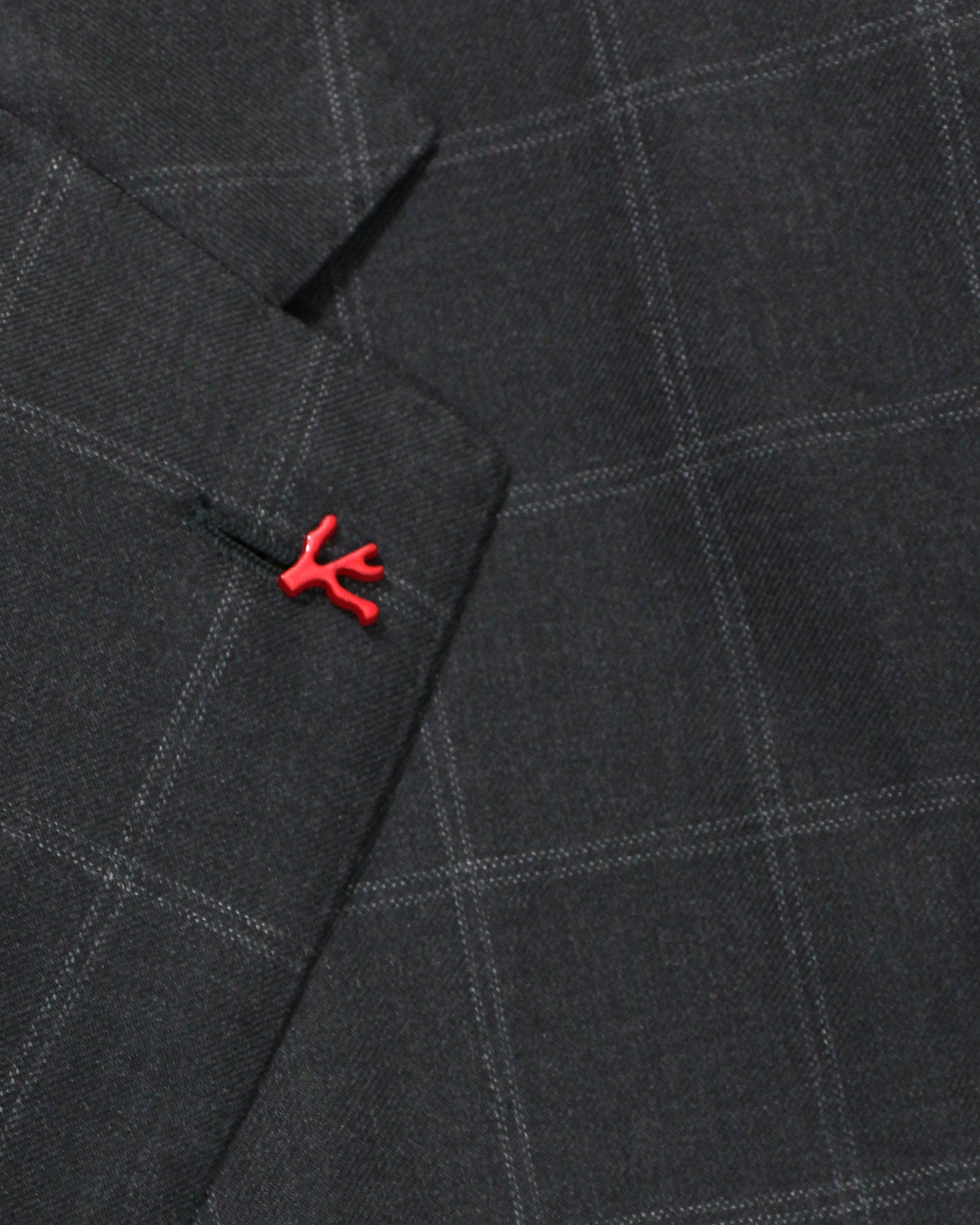 Isaia Suit Gray Windowpane Design