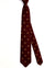 Isaia Tie Maroon Olive Gold Silver Geometric Design - Sartorial Silk Tie