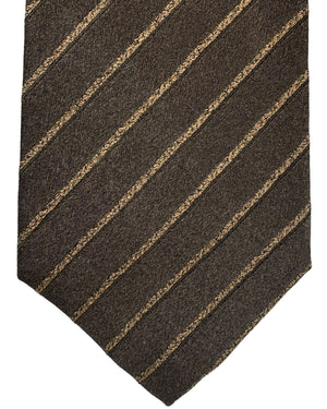 Isaia Tie Brown Stripes Design - Sartorial Sevenfold Tie