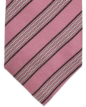 Isaia Tie Pink Stripes Design - Sartorial Sevenfold Tie