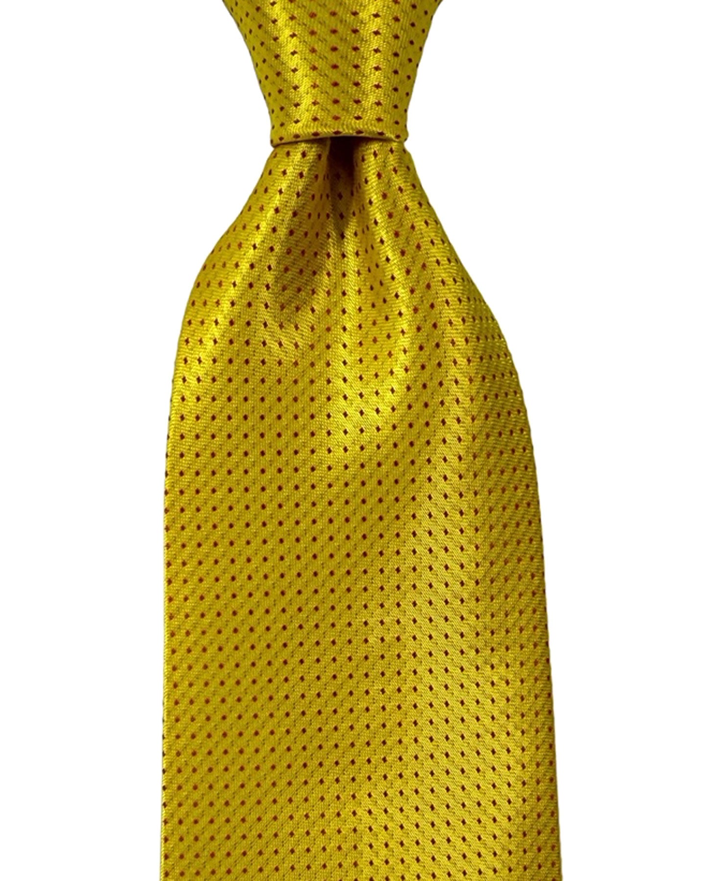 Isaia Tie Yellow Micro Pattern Design - Sartorial Silk Tie