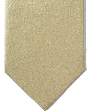 Isaia Tie Beige Solid Design - Sevenfold Necktie FINAL SALE