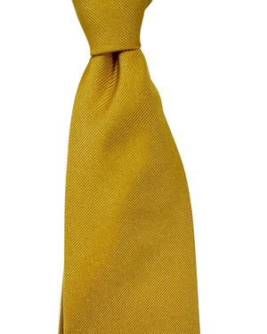 Isaia Sevenfold Tie Orange Solid Grosgrain SALE