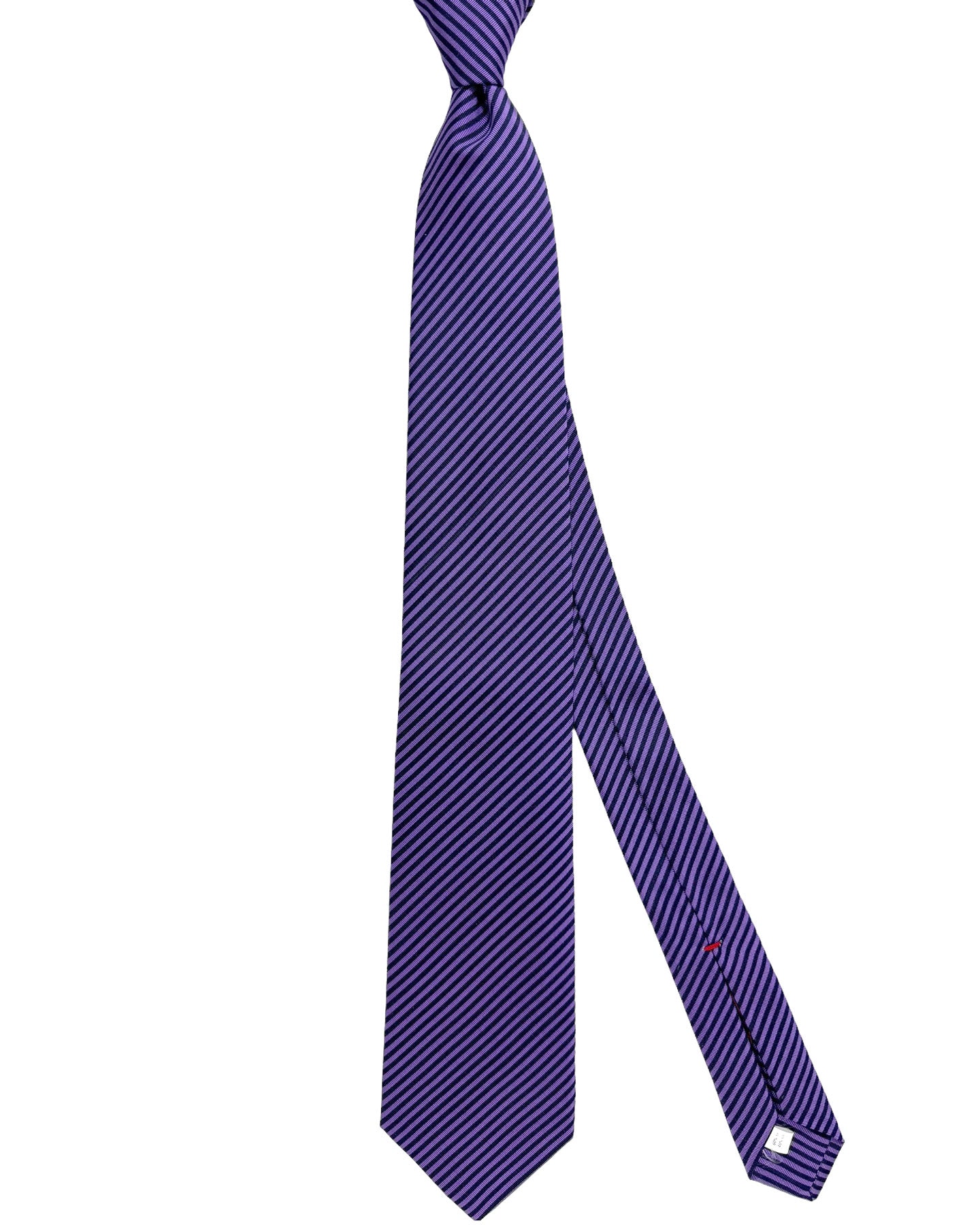 Isaia Tie Purple Stripes Design - Sevenfold Silk Necktie