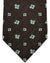 Isaia Sevenfold Tie Brown Sky Blue Geometric - Wool Silk Necktie