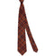 Isaia Sevenfold Tie Brown Navy Check - Wool Silk Necktie