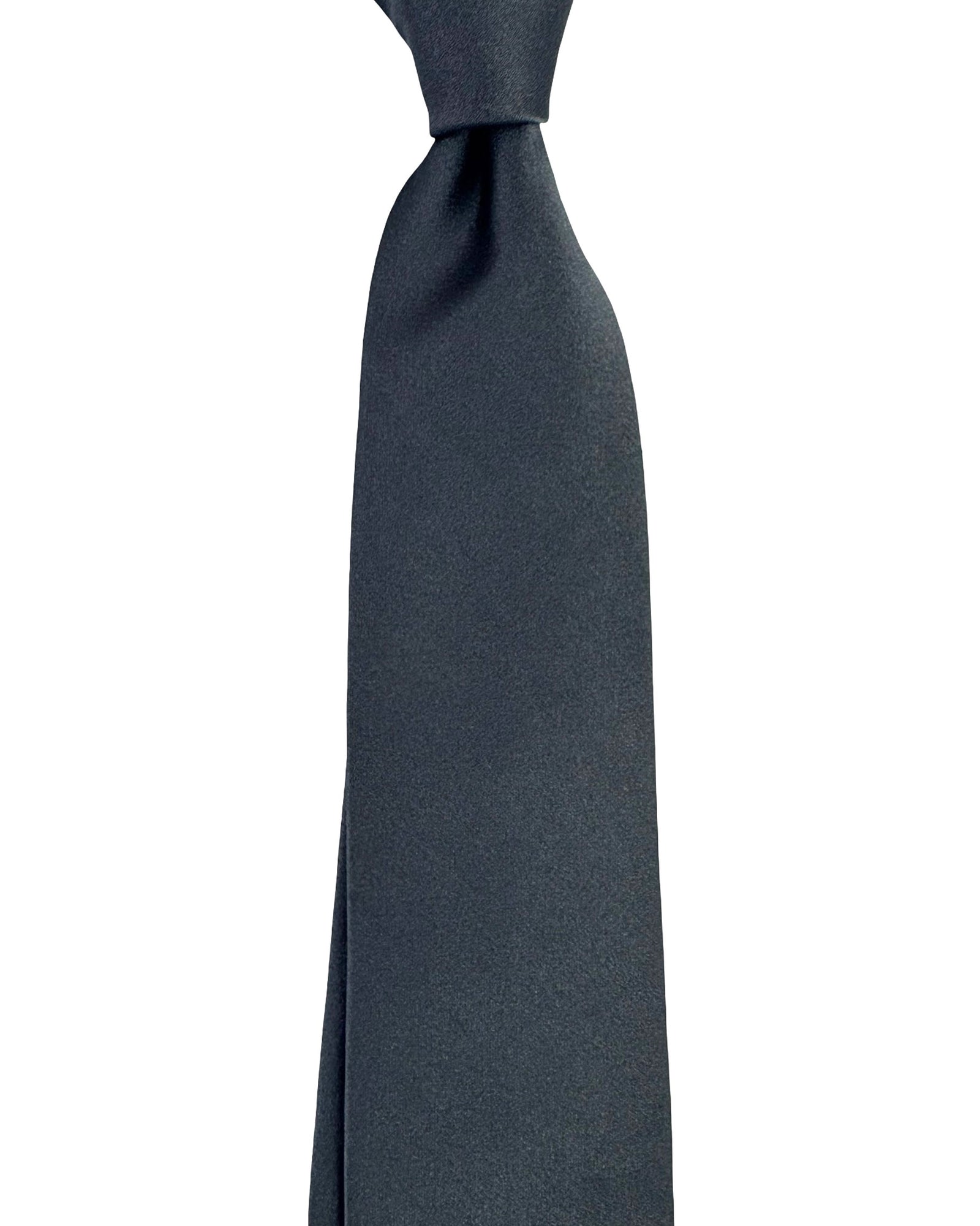 Isaia Tie Charcoal Gray Solid Design 